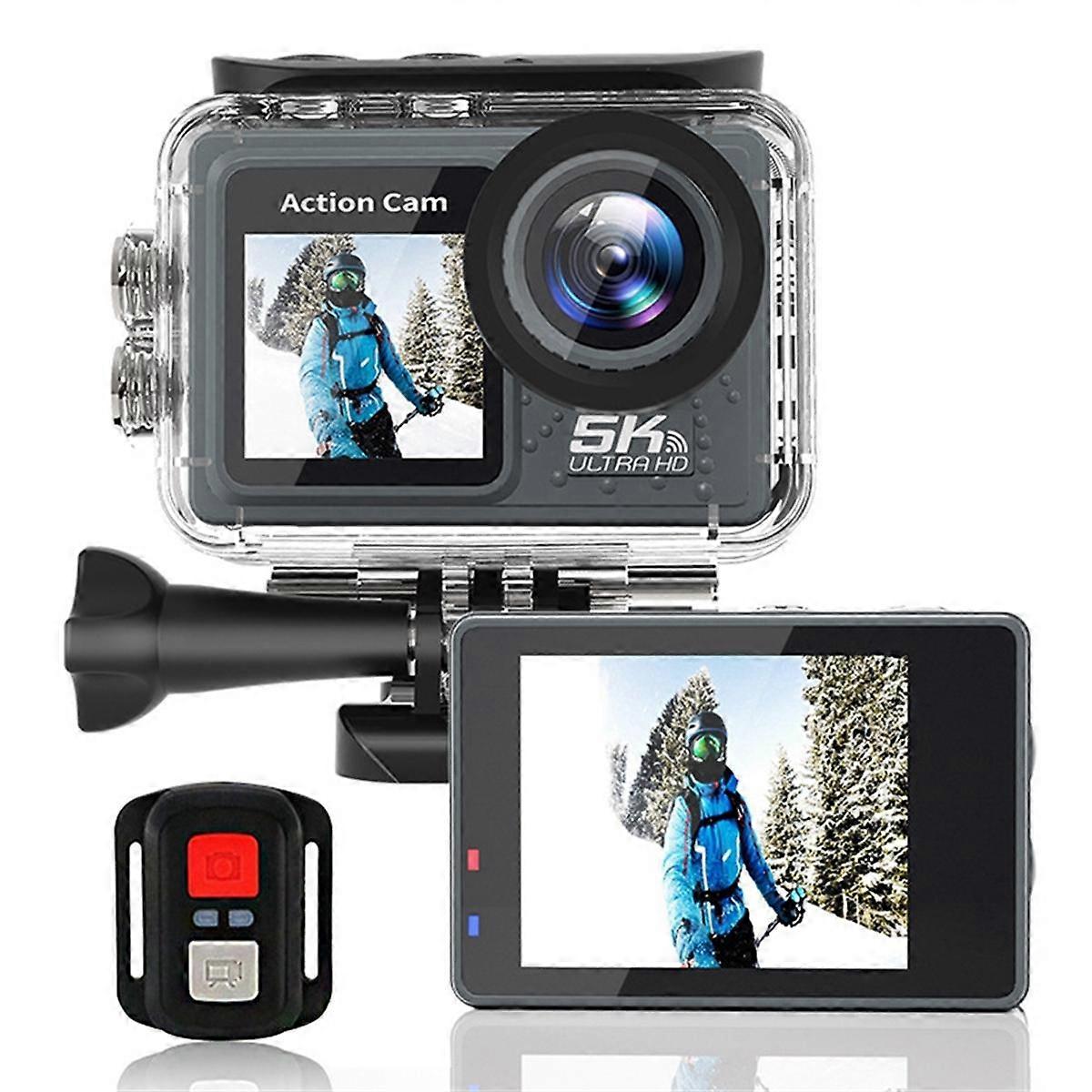 Action Camera Waterproof Action Camera Action Outdoor Camera Anti-Shake 170A+ Grade High Resolution Wide Angle Lens,B
