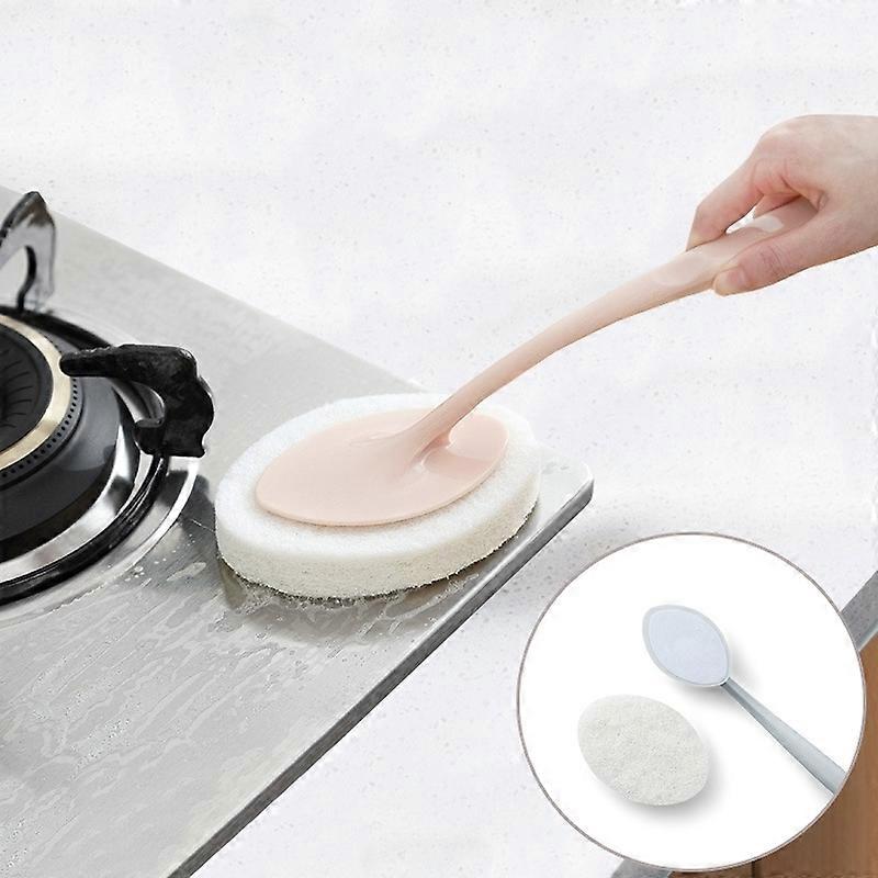 2 long handle sponge scrubbers for bathroom, wall cleaning, bath tub, sponge scrubbing, floor tiles s