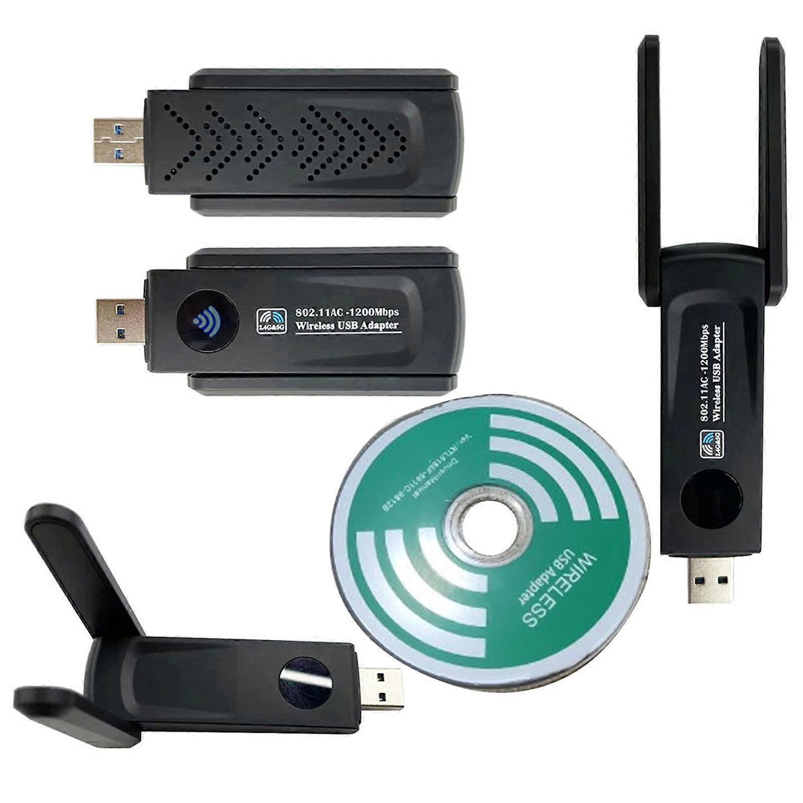 1200M Dual Band WiFi Adaptateur USB3.0 Interface Plug and Play USB Carte réseau pour PC portable