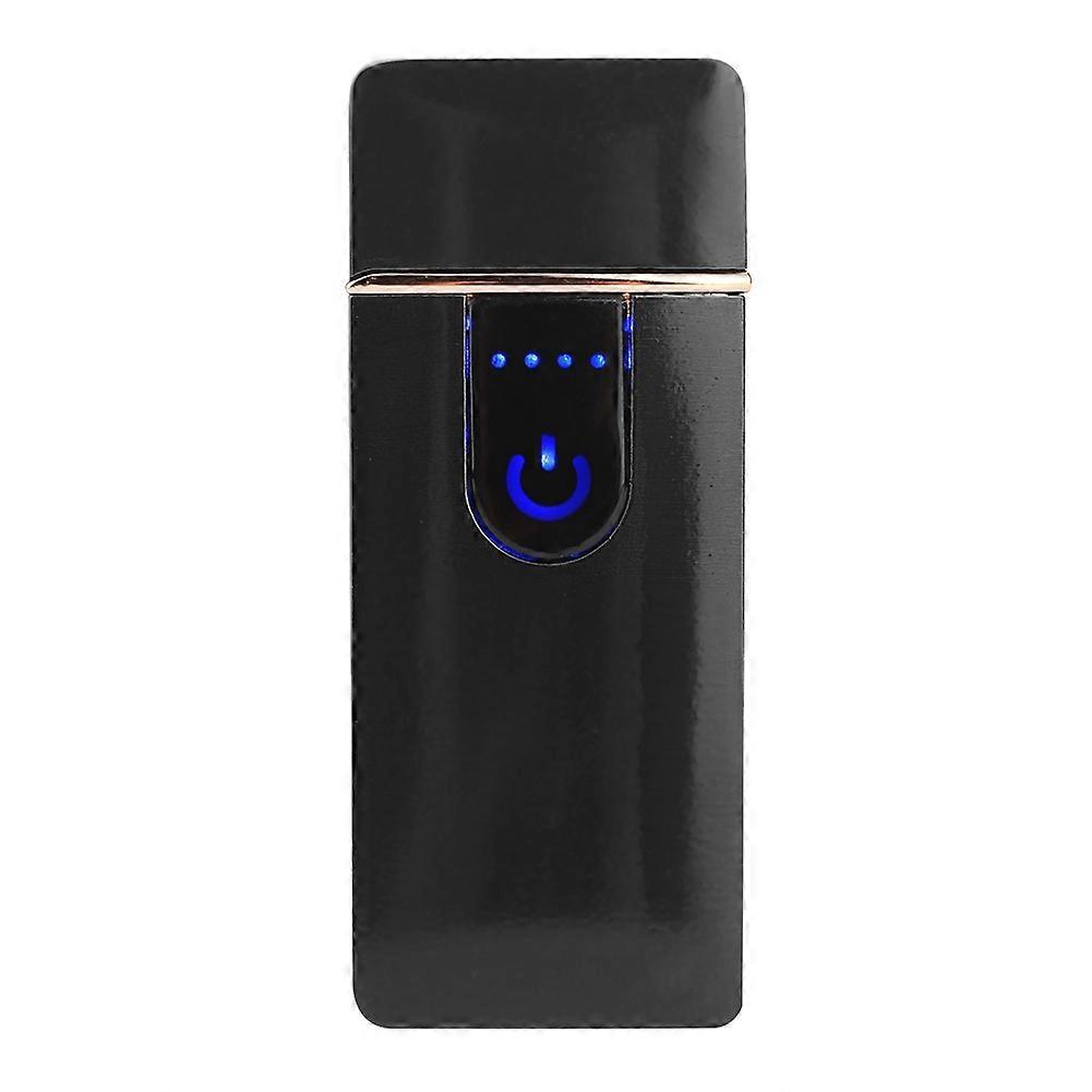 USB Charging Touch Sensor Electricity Display Brushed Cigarette Lighter (Black)