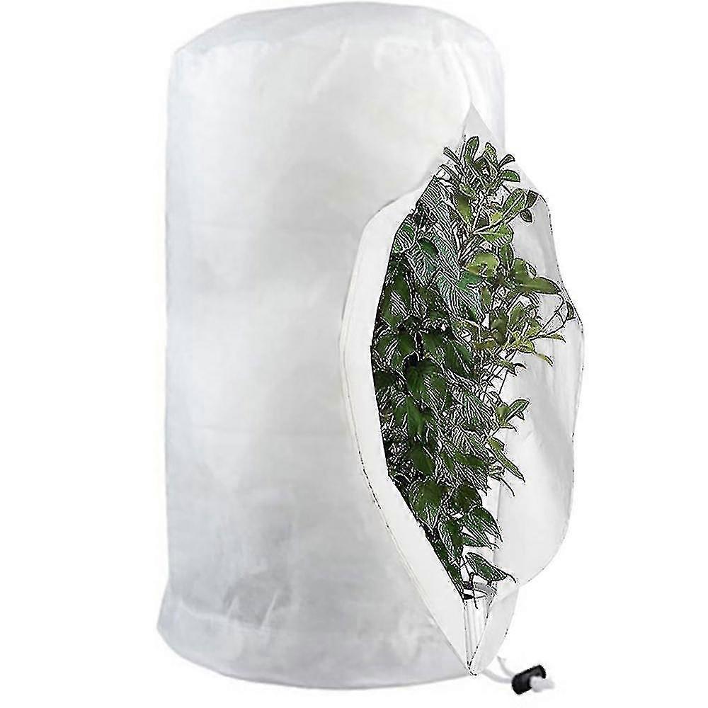Frostbeskyttelsesposer for planter, gjenbrukbart plantebeskyttelsesdeksel med snor, hagefleeceposer vinter