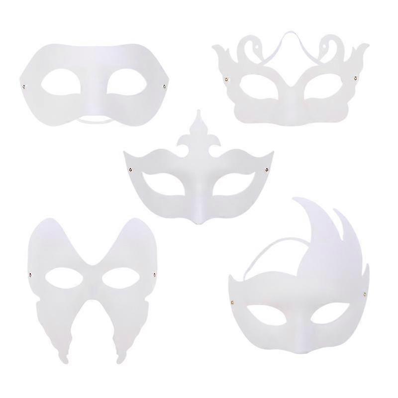 10pcs Party Masks Diy Craft Masks Cosplay Painted Decorative White Masks For Costume Fancy Dress Party (Zorro 2pcs + 2pcs + Three Tips 2pcs + Crown 2p