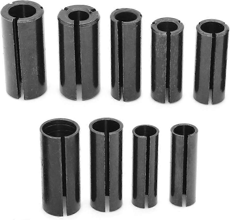 9Pcs Cutter Chuck Collet Adapter Collet Adapter Trebearbeiding Router Chuck Collet Adapter Split Ring Cutter Holder