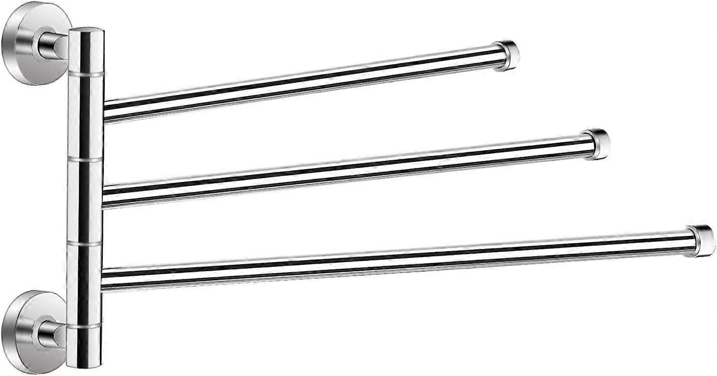 seinälle asennettava kääntyvä pyyheteline 3-varsinen ruostumattomasta teräksestä valmistettu pyyhetanko kierto taitettava kylpyhuone keittiön pyyhetangot (3 baaria)