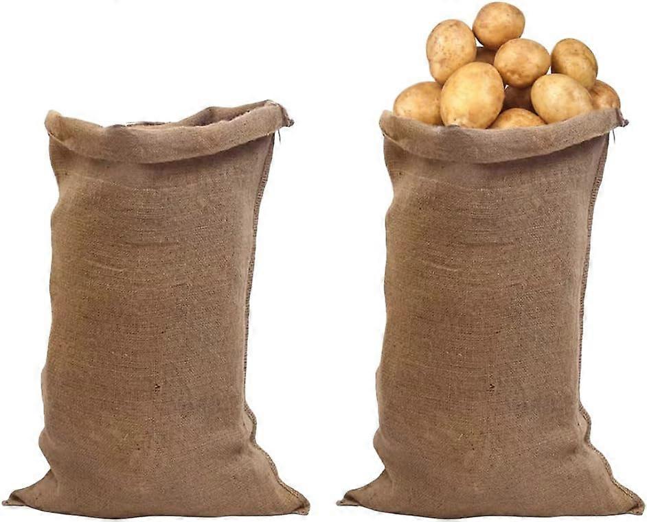 Gemüse- und Kartoffelvorratssack, Jutesäcke großer Jutesack Hessische Kartoffelsäcke 2 Stück (6090cm)