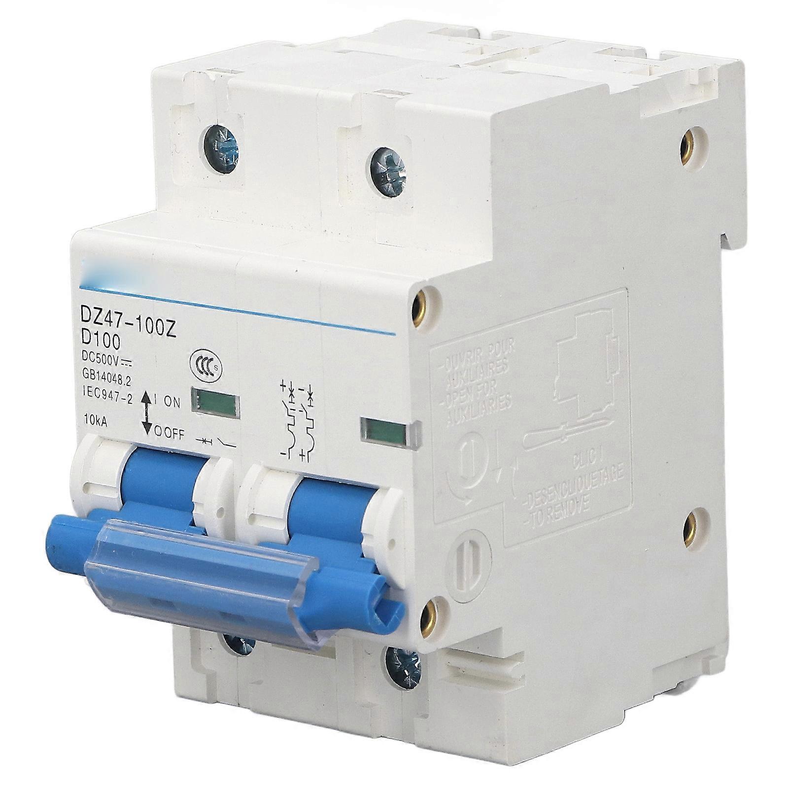 DC Circuit Breaker 10KA Breaking Capacity 36mm DIN Rail Overload Protection Miniature Circuit Breaker DC500V 100A YEMAA