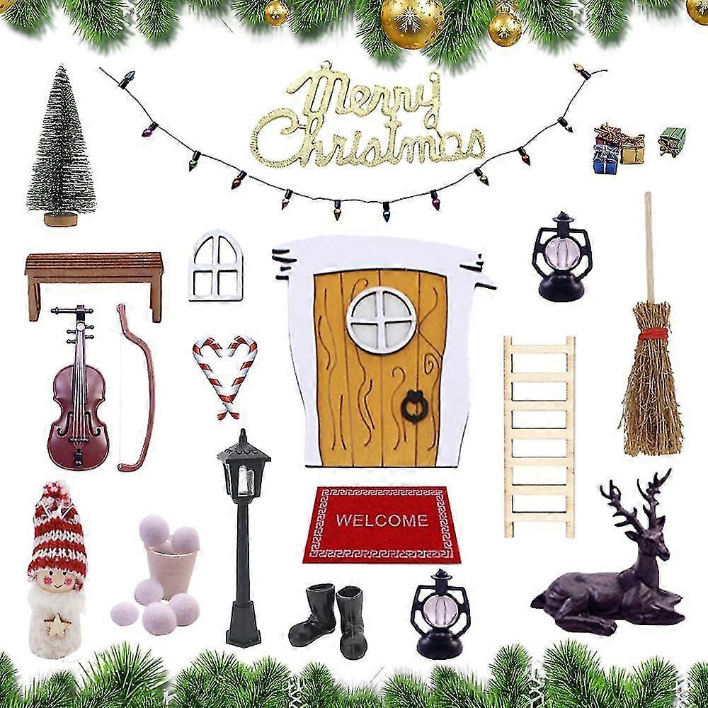30 قطعة جنوم باب الملحقات عيد الميلاد، عيد الميلاد غنوم الباب مجموعة، جنوم الباب Nissedor مع الملحقات، عيد الميلاد الديكور قزم الباب للأطفال