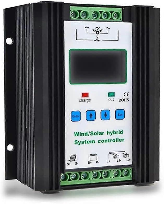 olar ja tuulilatausohjain, 1000W tuuli aurinkohybridi latausohjain PWM Boost Charge Technology digitaalinen älykäs säädin LCD-näytöllä