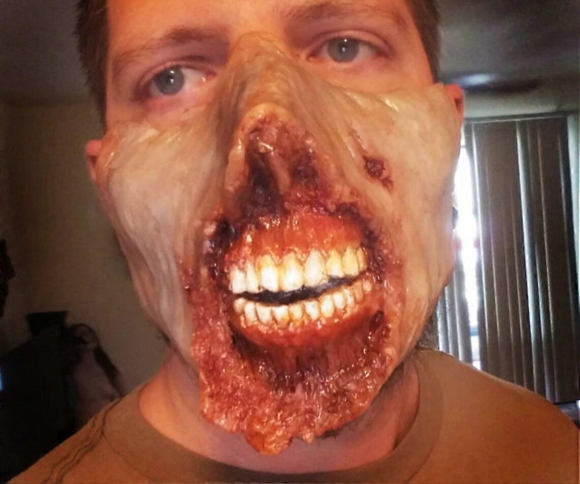 Masca zombie pentru Halloween, Latex, Multicolor