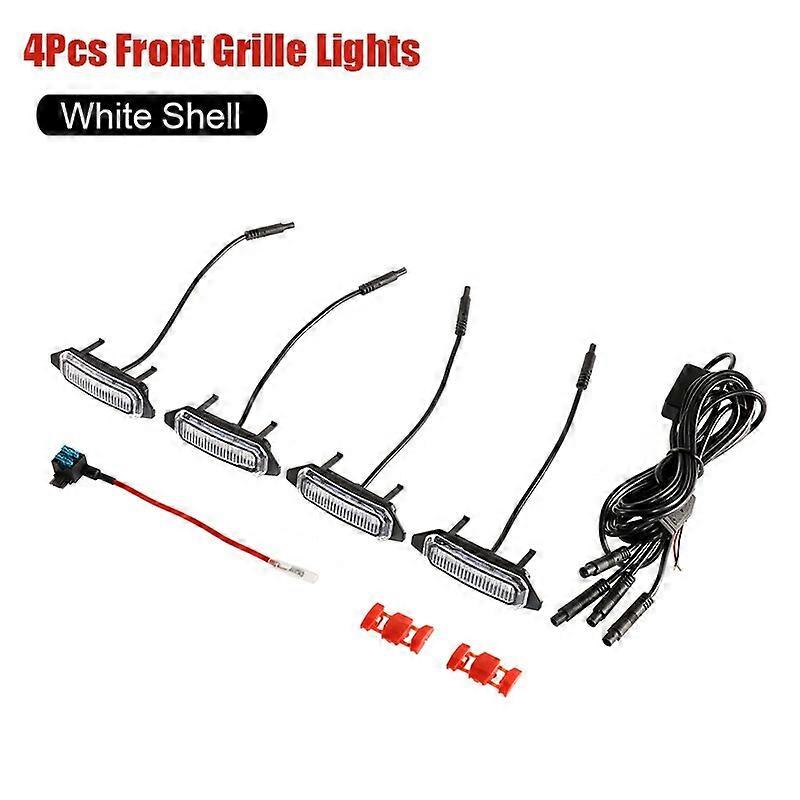 4Pcs Eagle Eye Front Grille Light RGB Modified Fog Lamp With Harness Fit For Toyota RAV4 2019-2022 Car Accessories Warning Light
