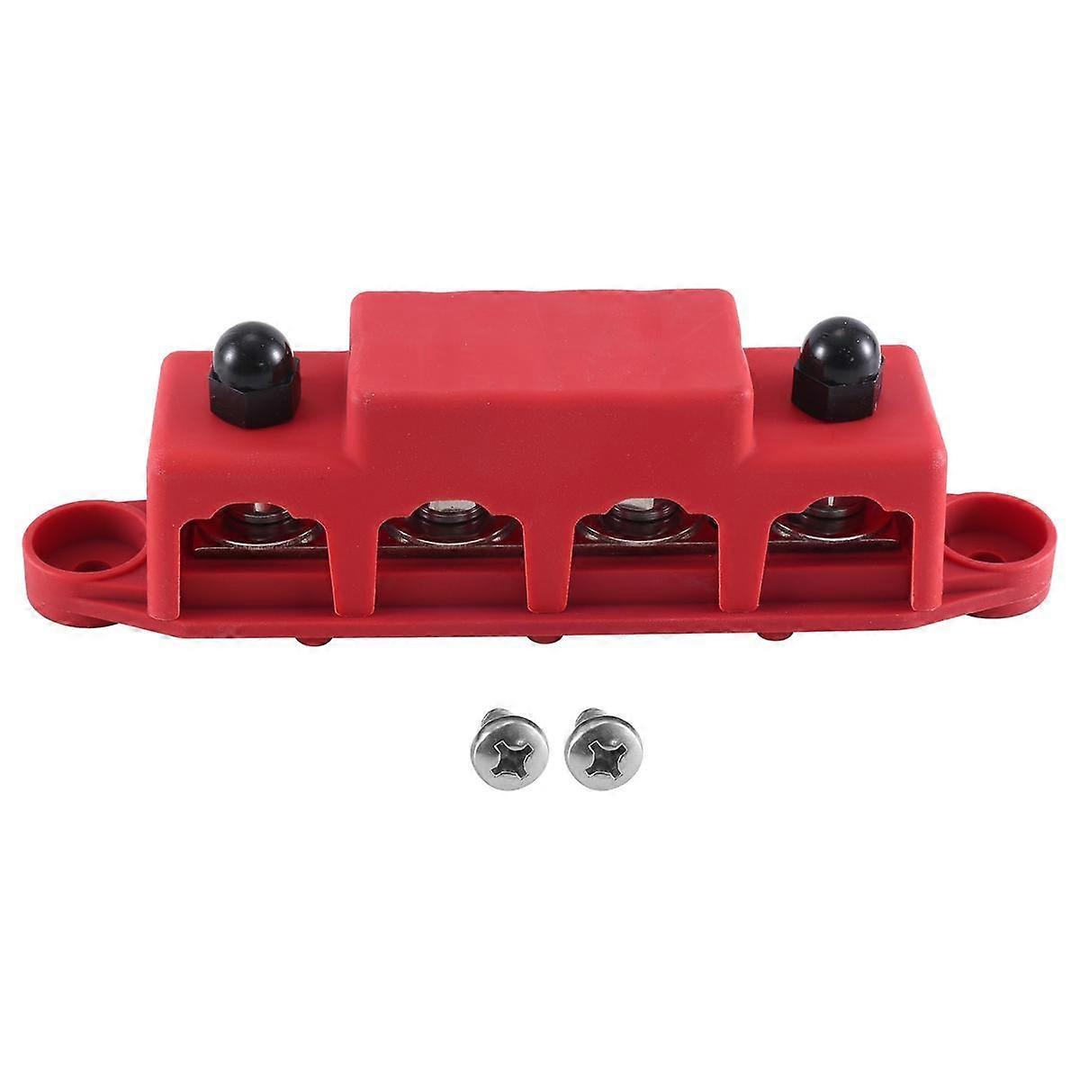 M8 DC 48V 250A 4 Terminal Studs Busbar Power Distribution Block BUSBAR Box Car Rv Marine Cable Organizer Box