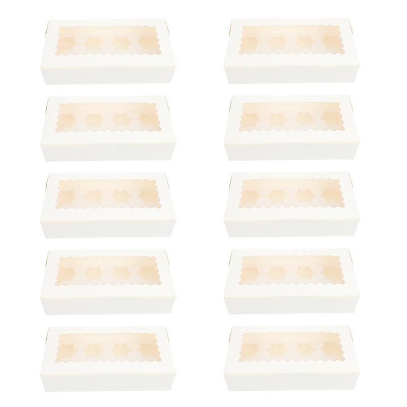10pcs cake boxes dessert storage boxes cupcake cases with clear windows