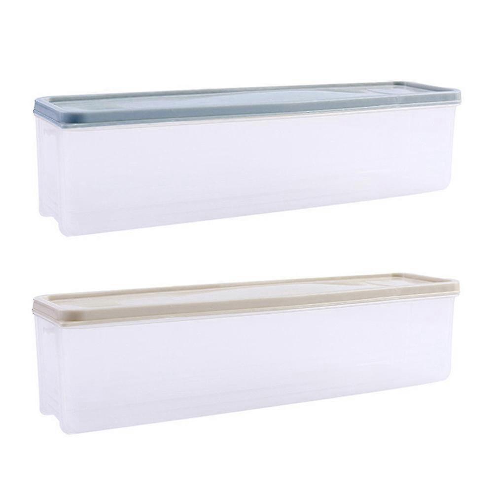 2pcs Plastic Ice Cream Tubs Boxes Dustproof Noodle Boxes Ice Cream Containers