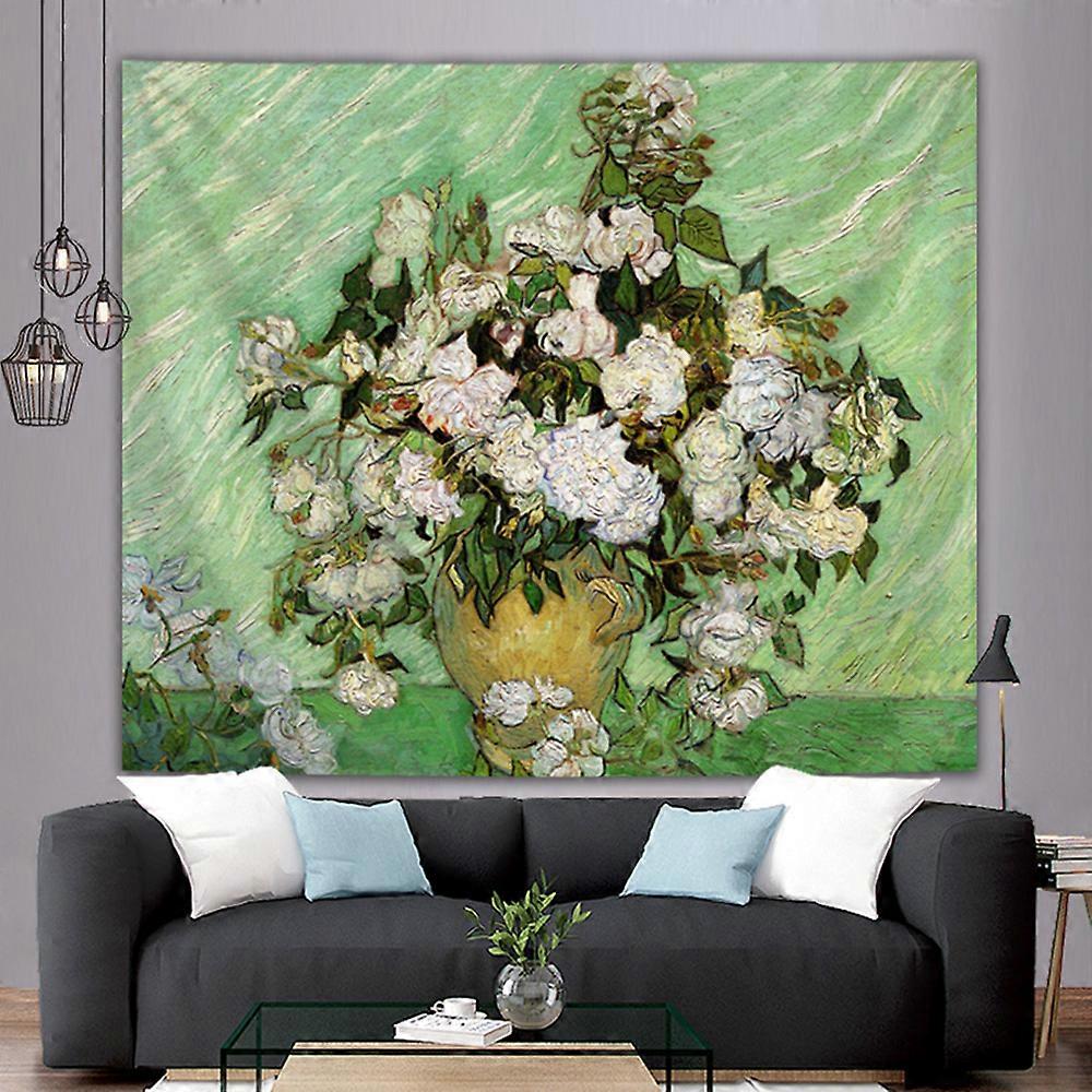 Famous Art Prints Backdrop with Classical Van Gogh Oil Painting Pattern for Living Room Dorm Decor