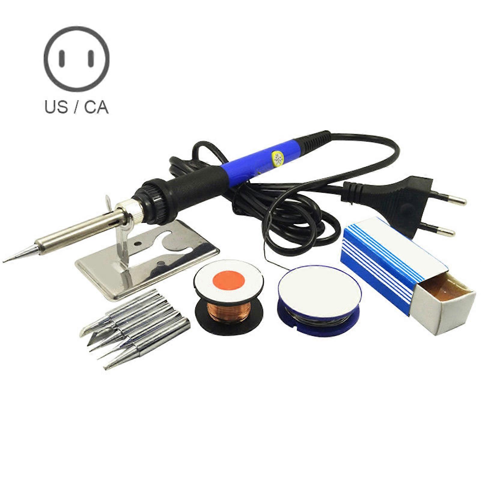 60W 220V 110V Electric Soldering Iron Set Tool Kit Solder Wire Tips Stand