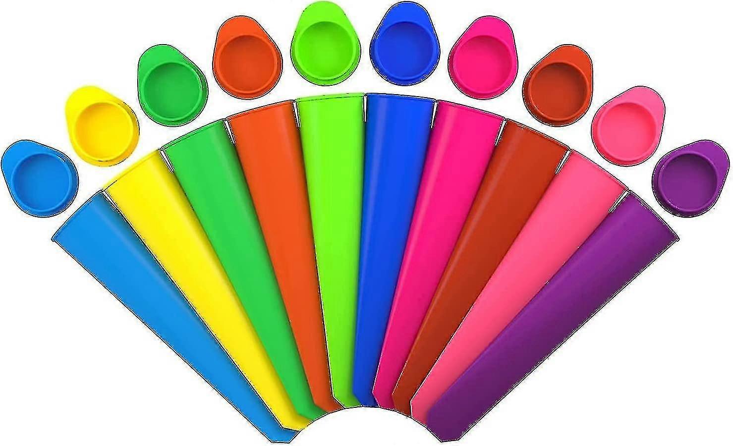 תבנית ארטיק סיליקון למטבח - עובש פופ קרח, תבניות לולי קרח עם מכסים, כיתה מזון, ללא BPA - יצרנית ארטיקים לילדים שלךcolorful10 חבילה