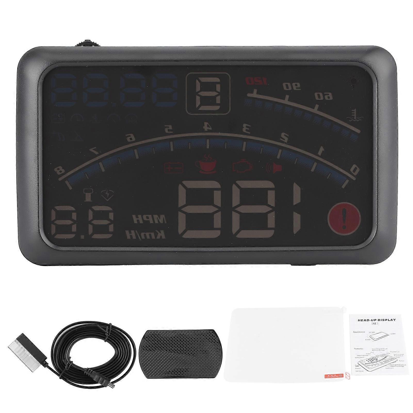 5.5in Car Projector Headup Display Set OBD2 HUD Windscreen Driving Data E4 Universal