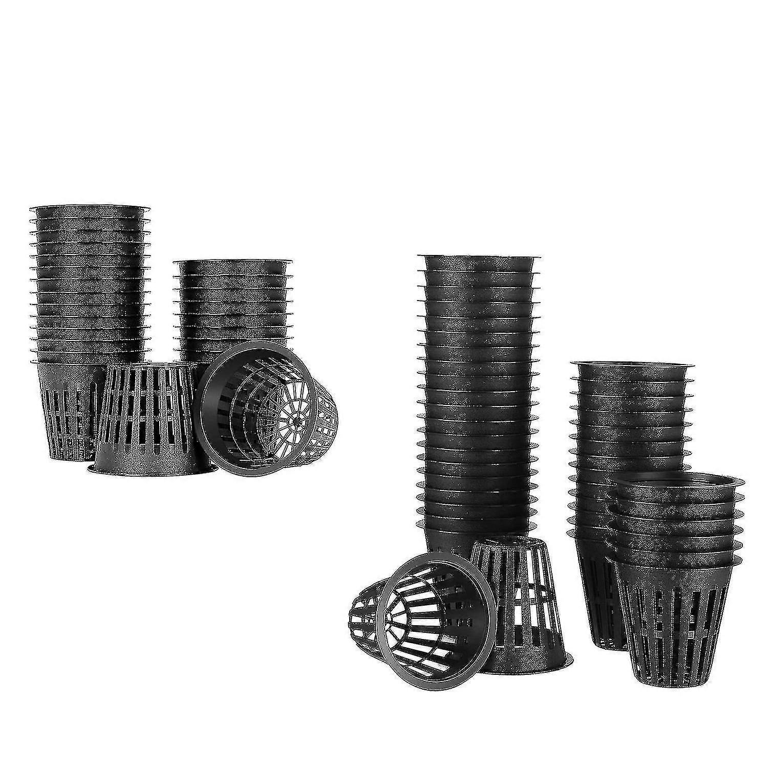 60 Pack 3 Inch Net Cups Lip Filter Plant Net Pot Bucket Basket