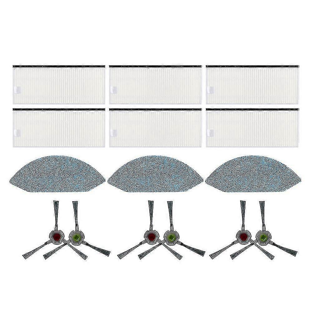 15 Pcs Side Brush Filter Mop Cloth Parts Compatible With Ecovacs U2 Dgn22 Robotic