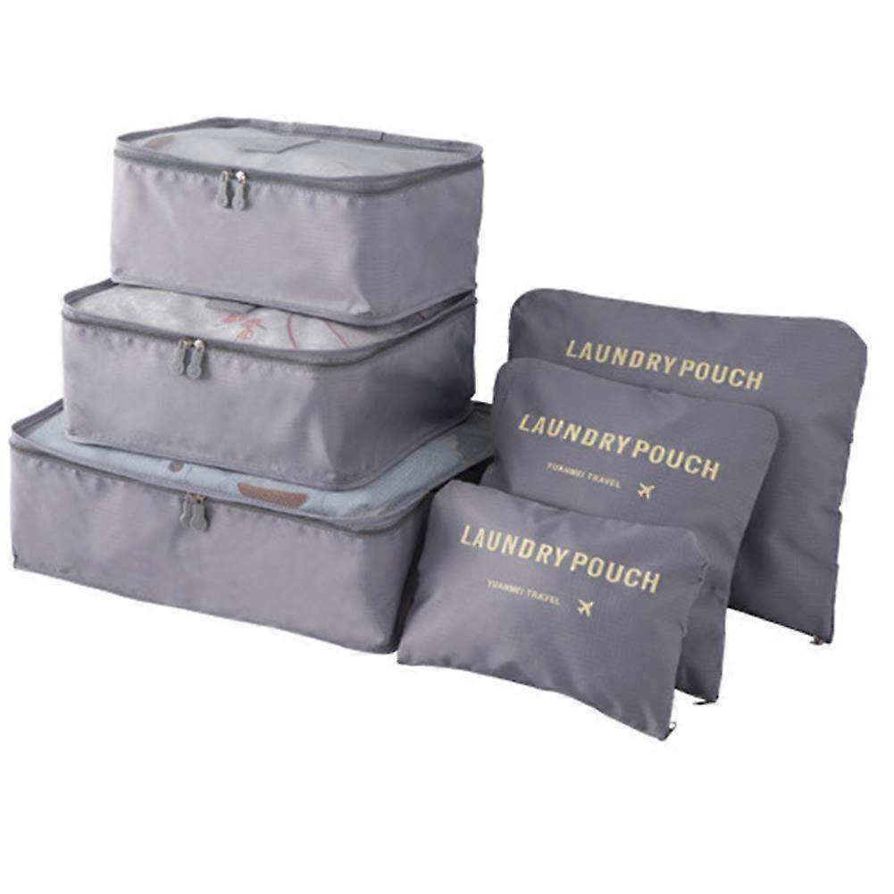 6Pcs/Set Travel Waterproof Clothing Sorting Bag Packing Cube Luggage Organizer