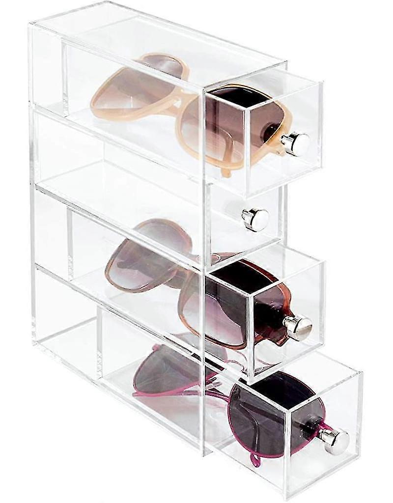 Drawers Drawer Tower, Bathroom Shelf With 4 Drawers For Cosmetics & Accessories And Also For Office And Craft Supplies, Plastic, Transparent