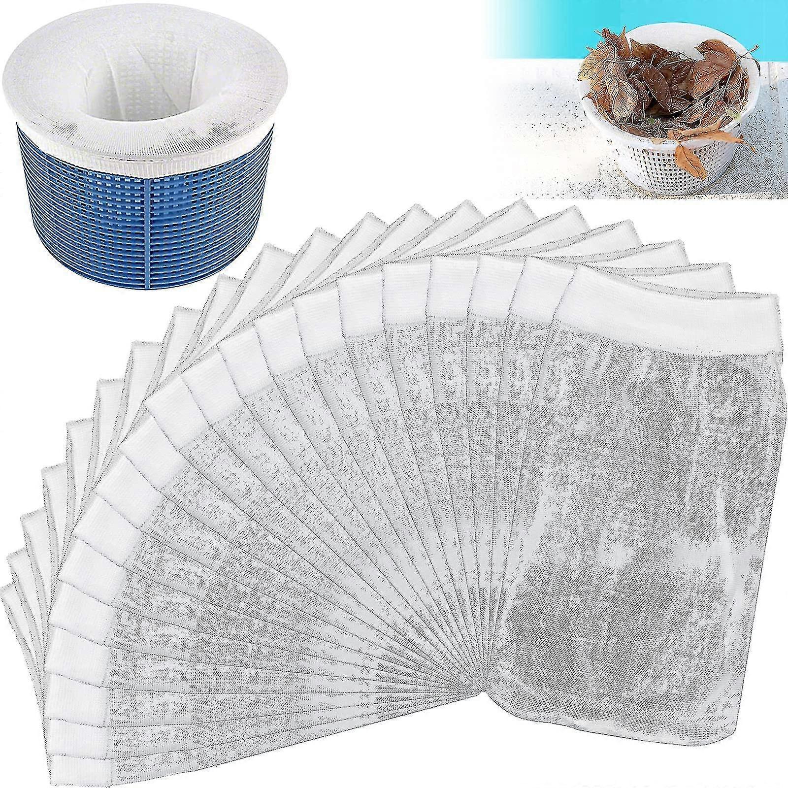 20 Pcs Pool Skimmer Socks Pool Filter Socks Ultra Fine Pool Net Reusable Super Elastic Nylon Fabric Pool Skimmer Basket