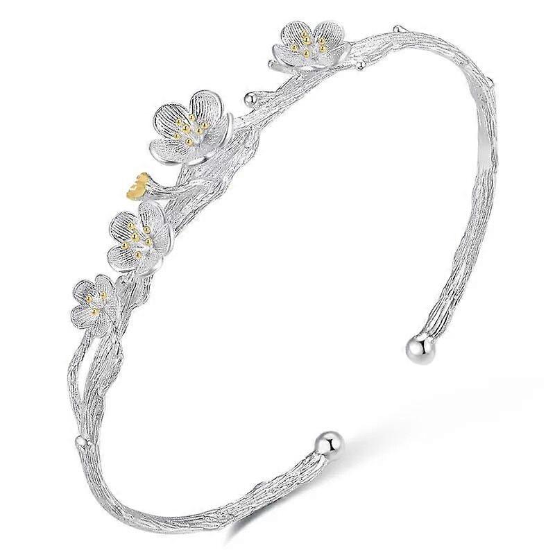 Adjustable Silver Bangle Bracelet, Women