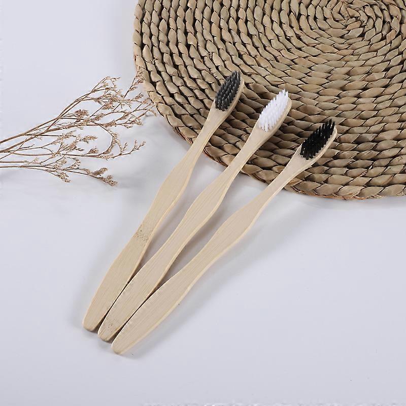 3pcs Bamboo Toothbrushes Biodegradable Natural