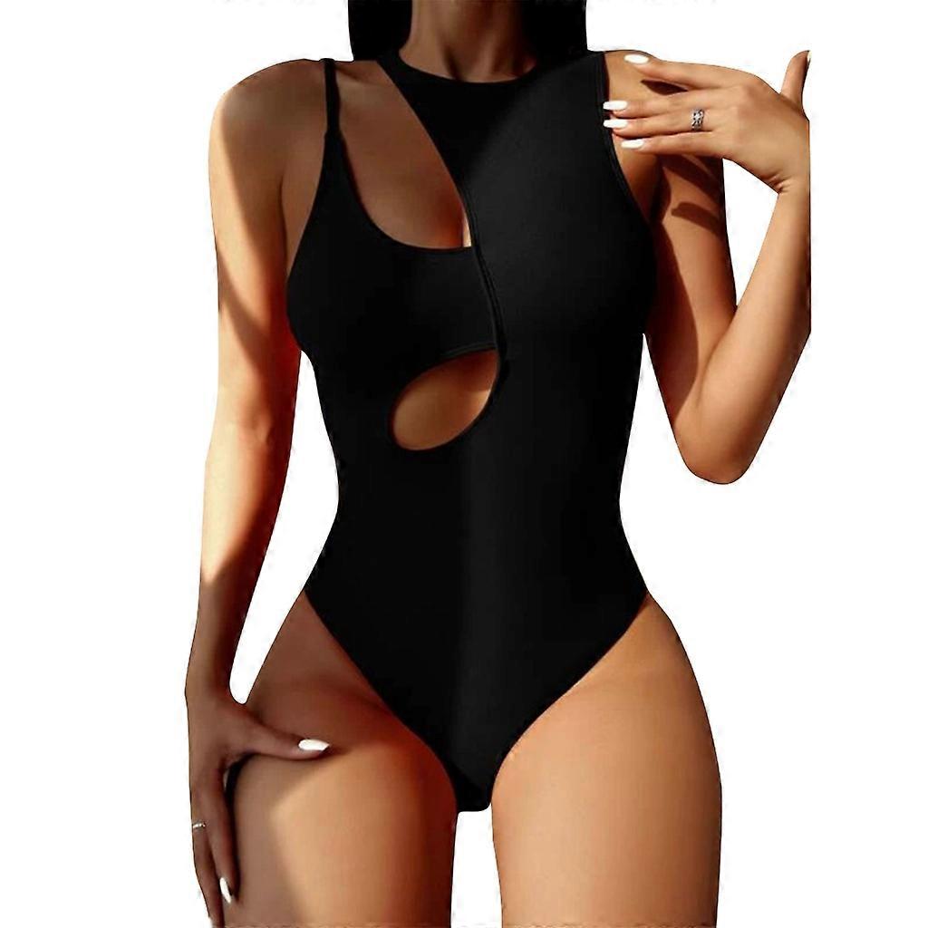 Damen Einteiler Bademode mit Bauchkontrolle, einfarbig, Badeanzug für Mädchen