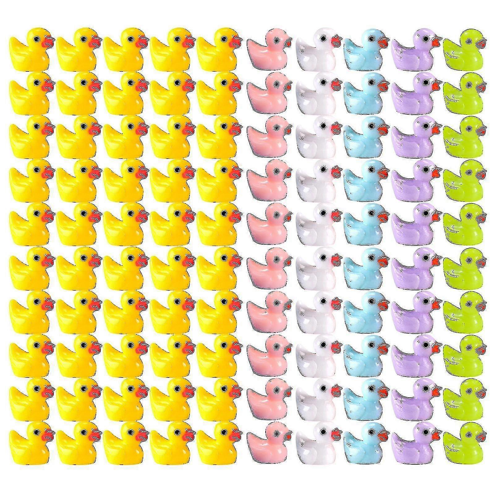 100 Pcs Tiny Ducks Set Decoration Realistic Shape Durable Resin End...