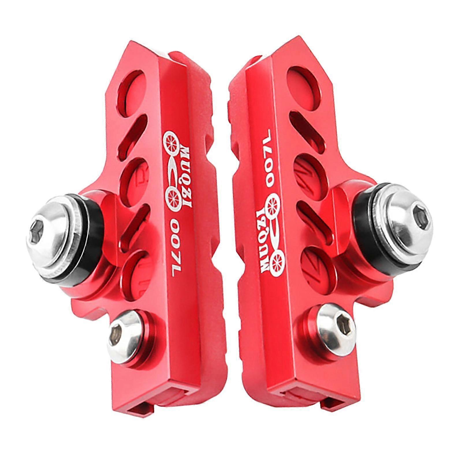 1 Pair Durable Brake Blocks Shoes Drawer Type Bicycle Brake Pads Red