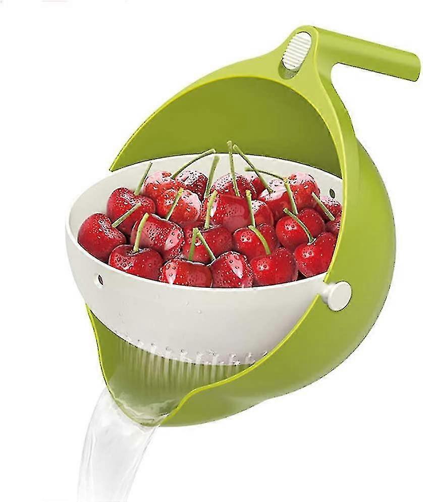 Multifunctional Kitchen Storage Container Double Layer Strainer Drain Basket Fruit Vegetable Washing Basin
