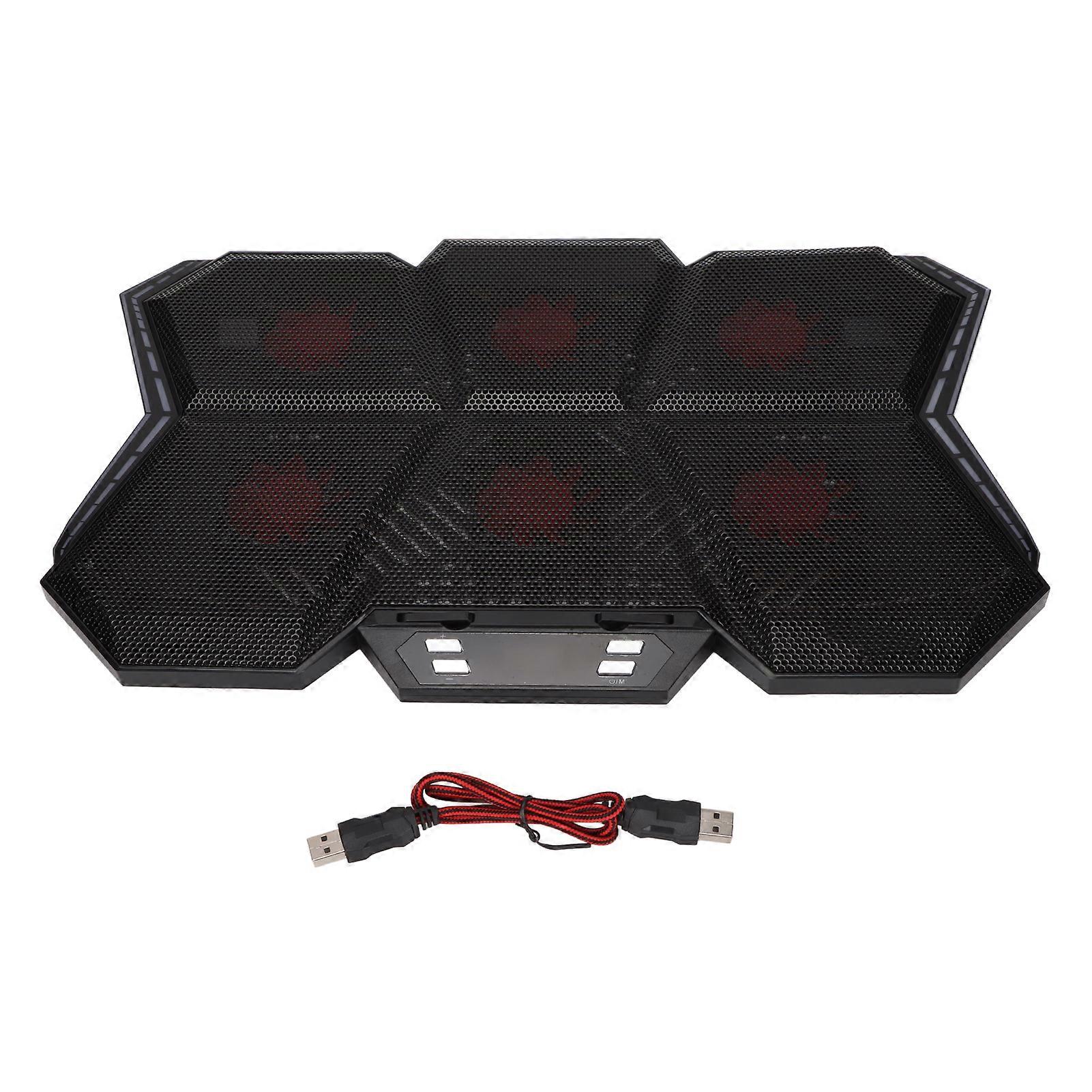 Laptop Cooler 6 High Speed Silent Adjustable Fans 2600RPM 12 RGB Modes with LED Screen for 12in To 17in Laptops