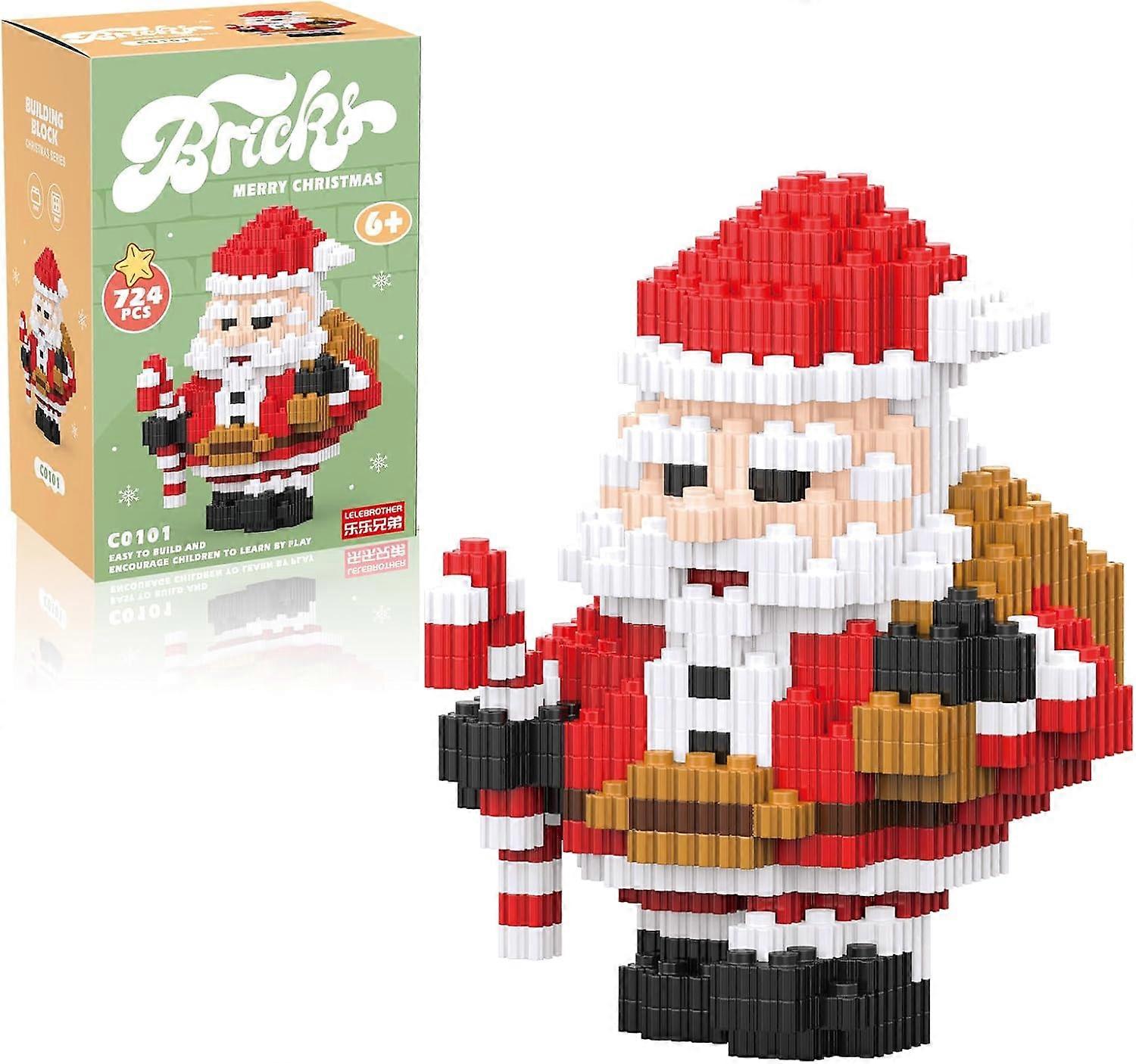 Christmas building blocks compatible with Lego, Christmas micro blocks, stackable new toys, party gift box, New Year gifts (Santa Claus)