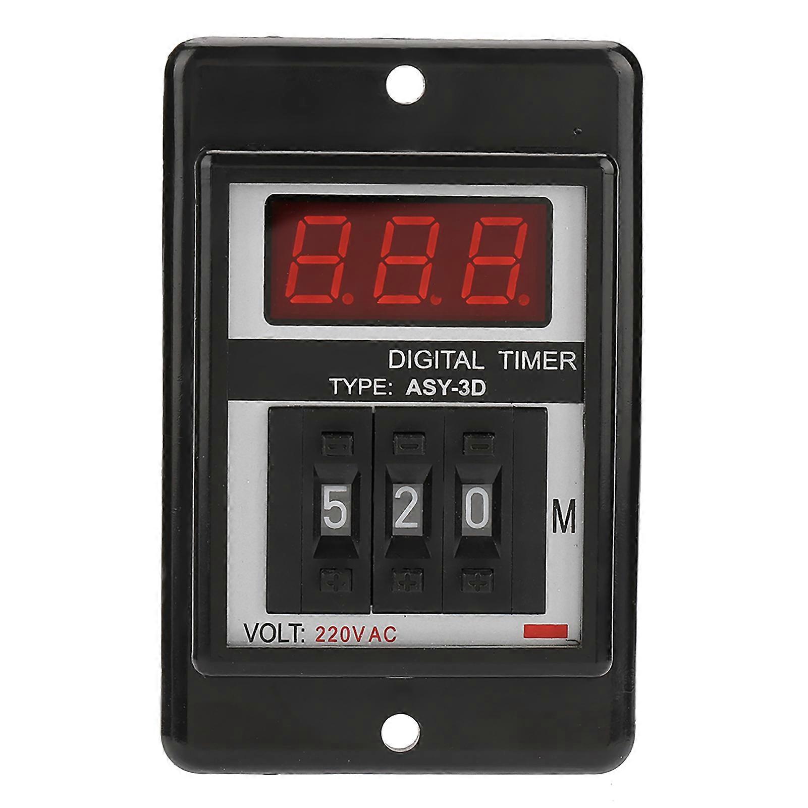 AC 220V Delay On Timer Relay Digital Display Time Relay 0-199 Minutes 8 Pins ASY-3D