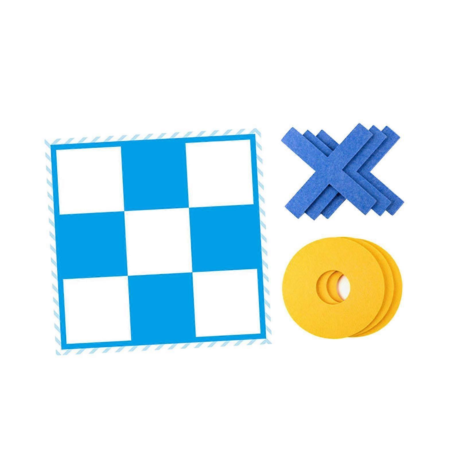 Tic TAC Toe Chess Set Gioco Classico per Regali di Natale Bambini All'aperto Al Coperto blu e bianco