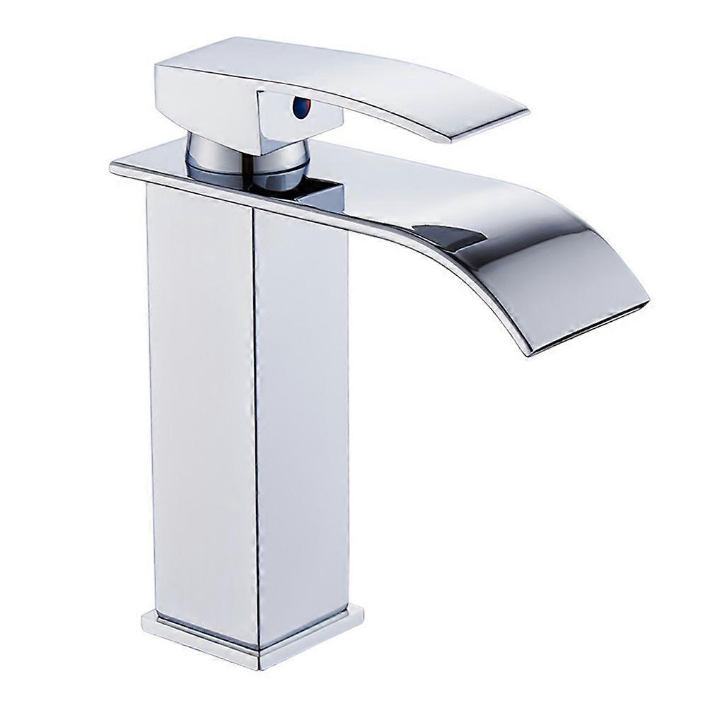 Baderomsservant Fossefall tappekran rustfritt stål Varm og kald dobbel kontrollkran for hjemmet