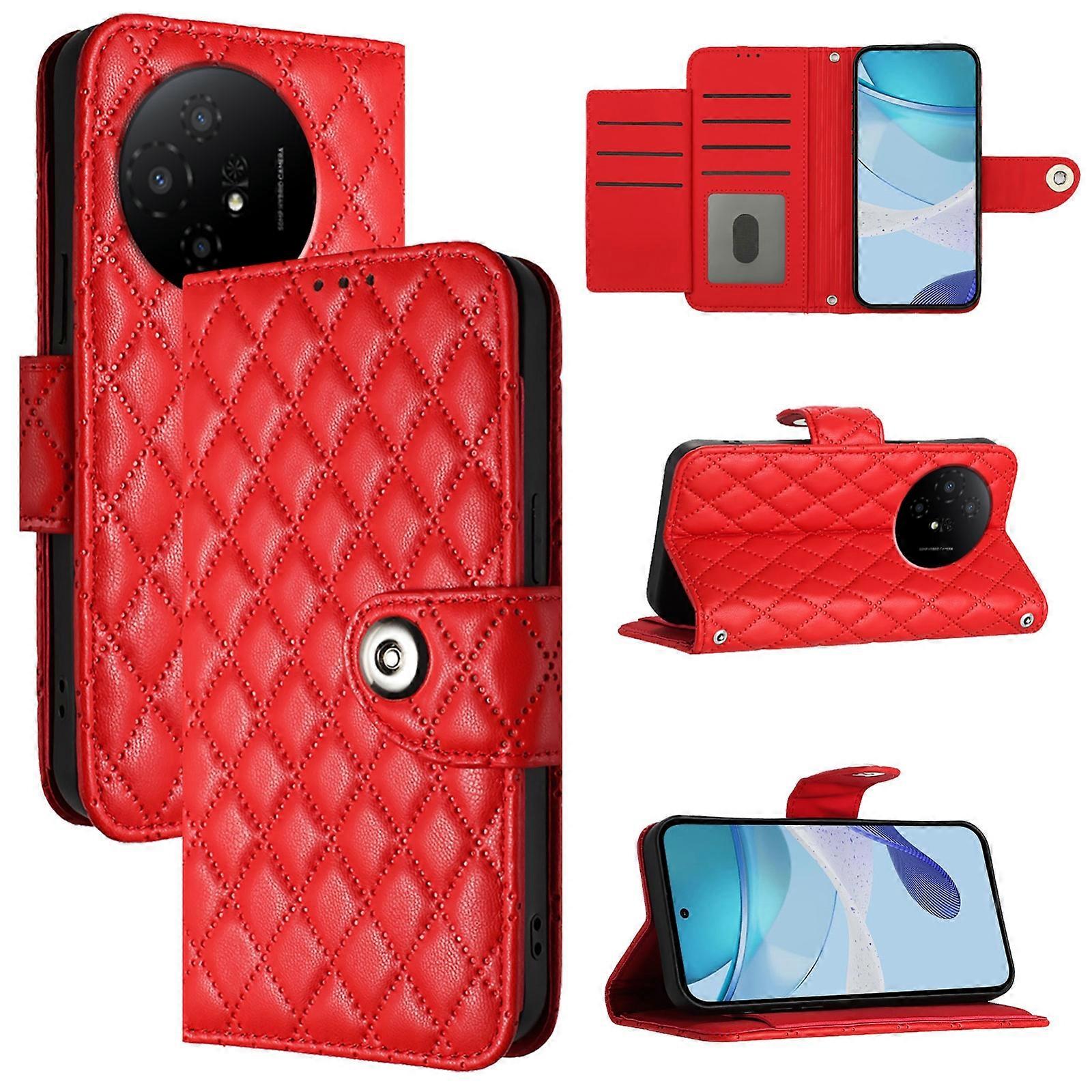 Rhombic Texture Leather Case For TCL 50 XL 5G