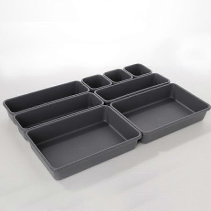 Set of 8 Desk Drawer Organizers - Home Storage Boxes for Organization
