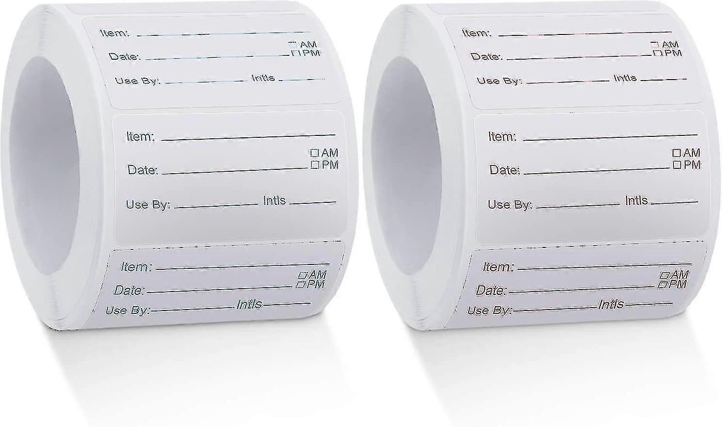 2 Rolls of 1000 Dissolvable Food Labels Food Can Removable Stickers Red and Blue