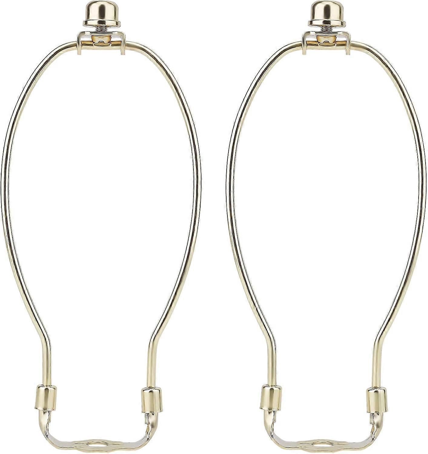2Pcs Lamp Shade Harps Holder 8 Inch Diameter Metal Lamp Harp Kit with E26 UNO Light Base Set Detachable Light Gold Lamp Shade Bracket for Floor Lamps