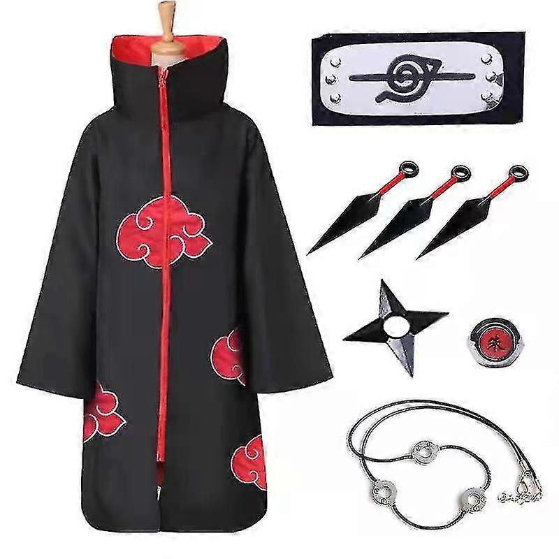 Akatsuki Uchiha Itachi Anime Cosplay Unisex Κοστούμι Νίντζα Ναρούτο Μανδύας Απόκριες Χριστουγεννιάτικο Πασχαλινό Πάρτι Φορέματα