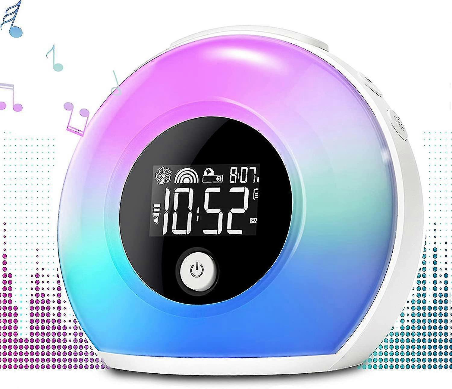 Wake-up Light Alarm Clock With Bluetooth Speaker, Children's Night Light Alarm Clock