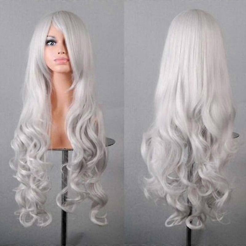 sachin and babi light blue dress Old Lady Wig Costume Set, Gray Hair Granny Wig With Accessories