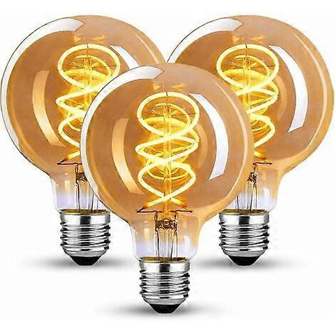 إديسون خمر لمبة E27 ، خمر LED 4W ضوء دافئ 2200K للحنين إلى الماضي والرجعية في هوم كافيه بار - 3 قطع (G80)