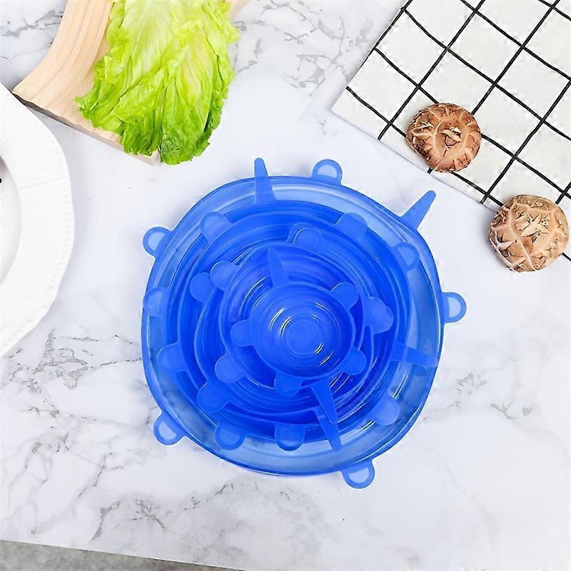 6pcs Silicone Stretch Lids, Universal Food Bowl Covers, Reusable Food Saving Cover, Stretchable Multifunctional Fruit And Vegetable Fresh-keeping Cove