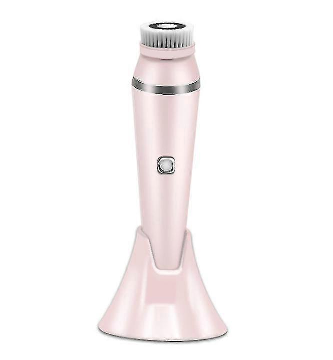 فرشاة تنظيف الوجه، 4 في 1 فرشاة تنظيف الوجه الكهربائية، 4 طرق السرعة، تدوير فرشاة الوجه القابلة لإعادة الشحن، مثالية لتنظيف الوجه، الوردي