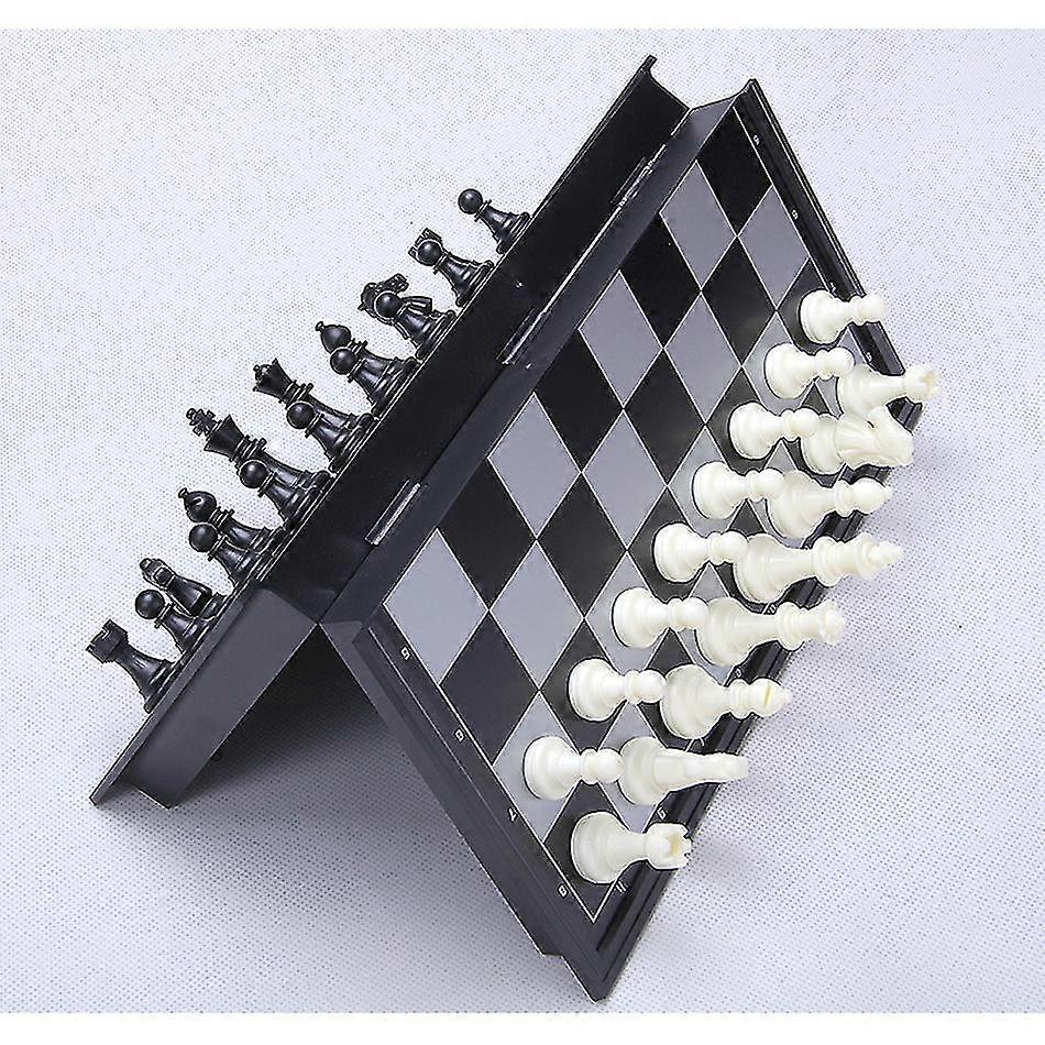 compact 25x25cm magnetic folding chess board with full set of 34 chess pieces
