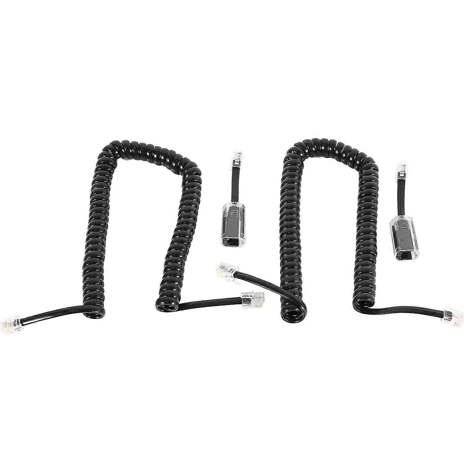Telephone Cord Detangler, Black Coiled Telephone Handset Cord 1.1 Ft Coiled Black Extended Rotata