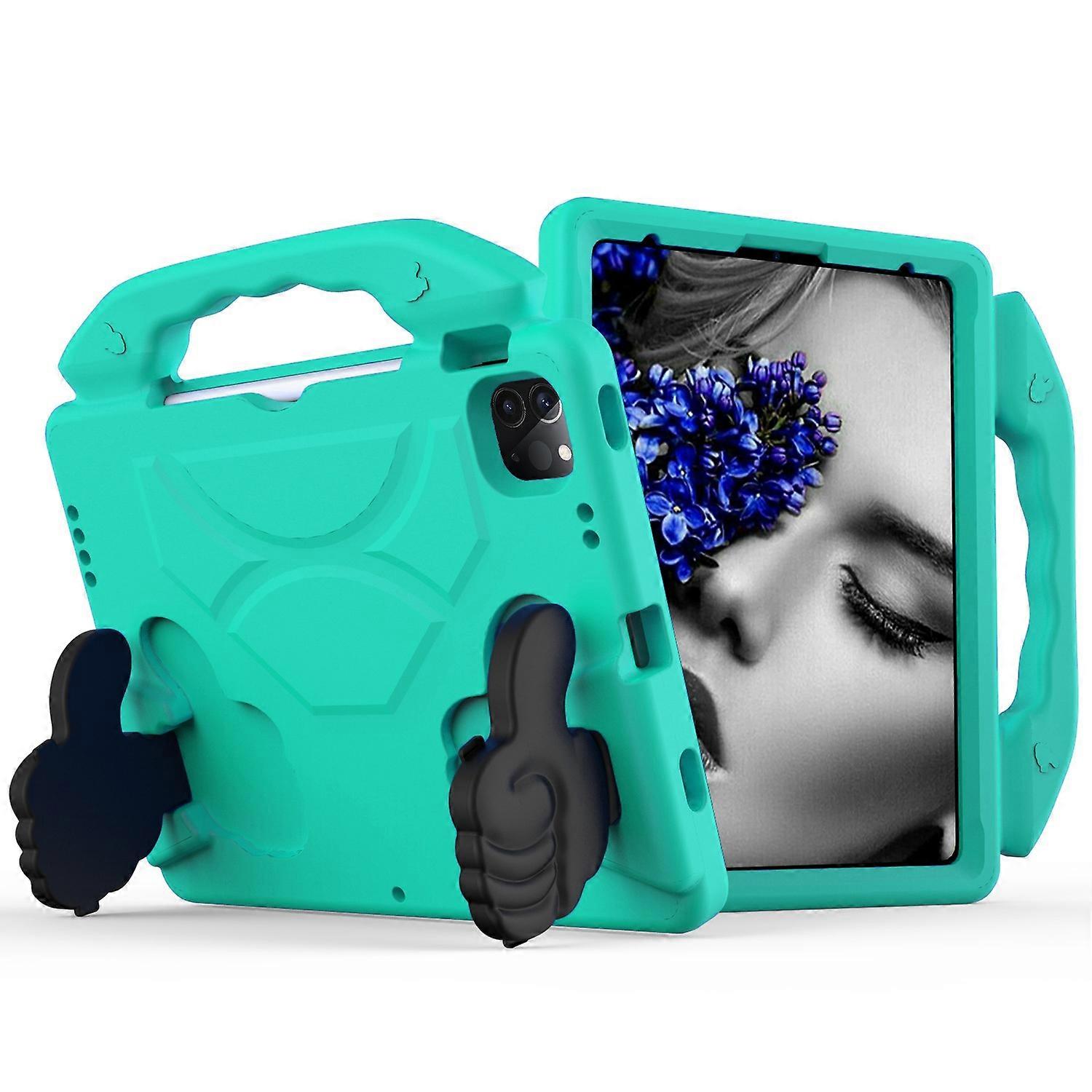 For iPad Pro 11-inch (2021)/(2020)/(2018) Shockproof Thumb-Shaped Kickstand EVA Tablet Protective Case with Portable Handle Design